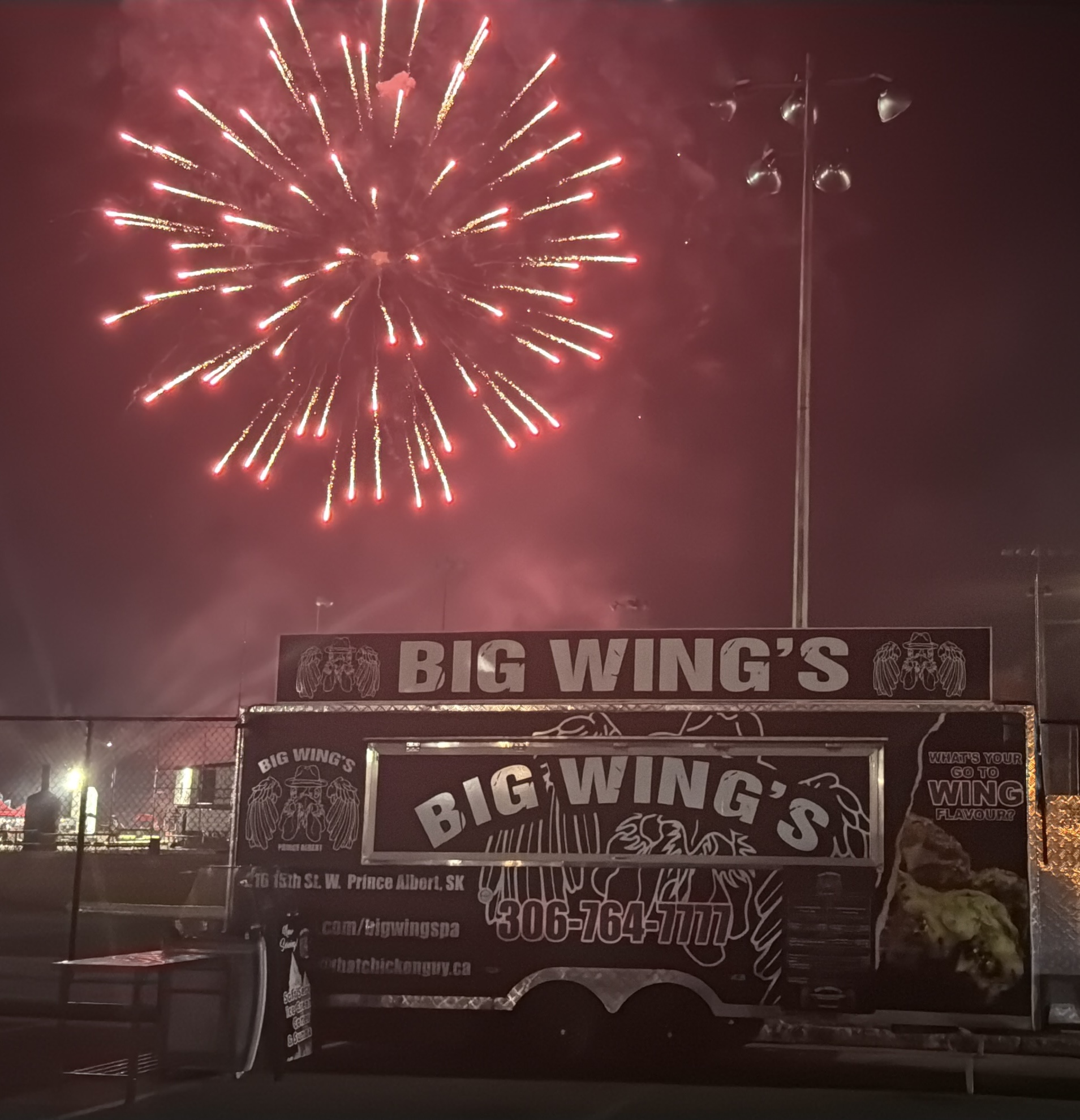Big Wing's Mobile trailer at a fireworks event